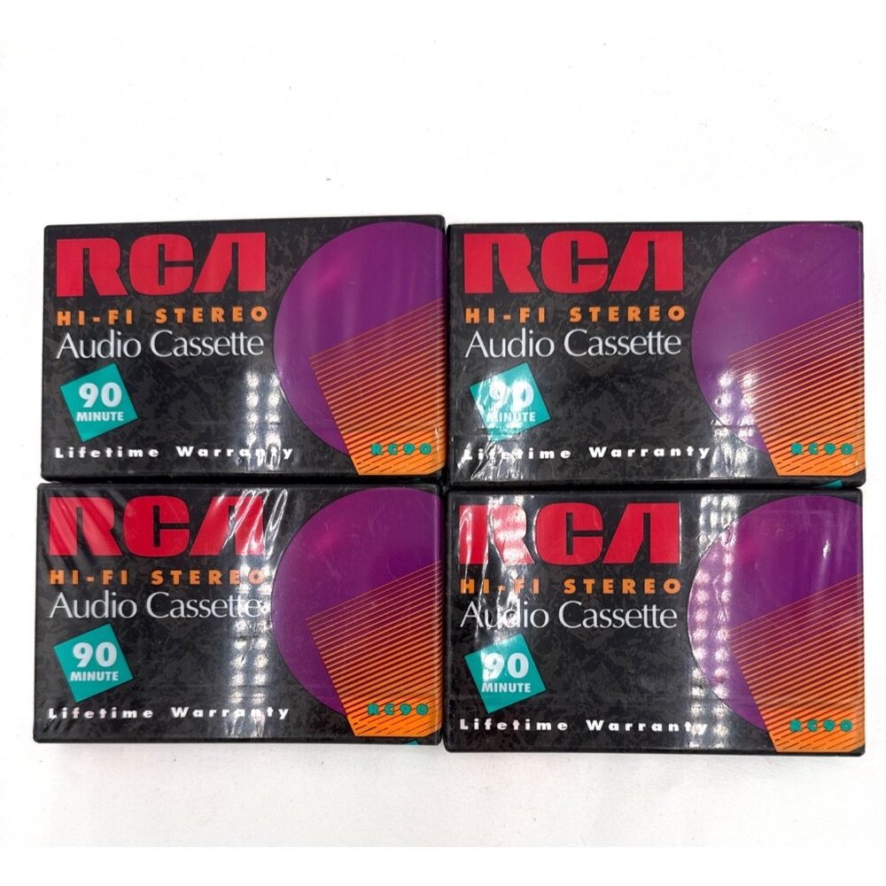 RCA Hi-Fi Stereo 90-Minute Blank Audio Cassette Tape 4-Pack Lifetime Warranty